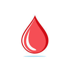 Obraz premium Illustration of a Red Blood Drop Icon for Healthcare, Medical, and Science Visuals