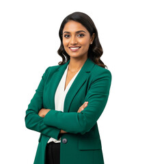 Confident Indian businesswoman with arms crossed smiling portrait