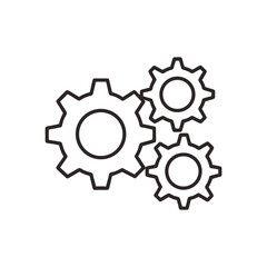 3 gear outline vector icon