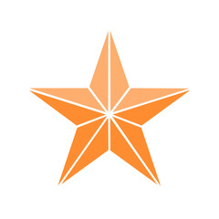 Obraz premium Geometric Orange Five Point Star Design Shining Radiance of Light Rays
