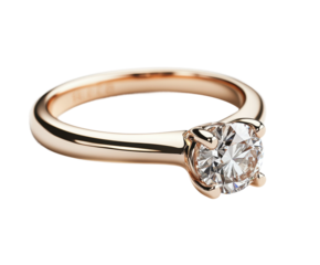 Engagement ring display jewelry store product elegant isolated on transparent background