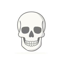 Obraz premium Cartoon Skull Design Element Flat Style Illustration isolated, death symbol, spooky, bone skeleton head