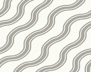 Seamless pattern design featuring wavy gray lines against a creamy beige background.