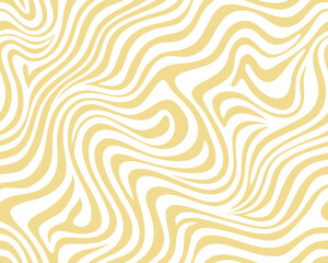 Seamless abstract wavy lines pattern in yellow and white for stylish modern design backgrounds.