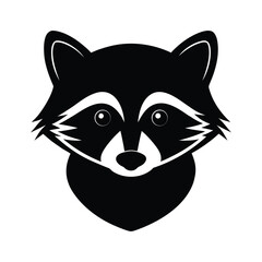 Stylized black and white raccoon face icon