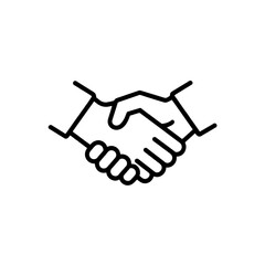 Obraz premium Handshake outline icon business agreement