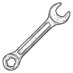 Hand Drawn Wrench Icon for DIY and Construction Projects Art