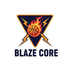 Cartoon Blaze Core Fire Logo