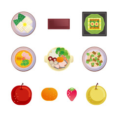 山口グルメのイラストセット2