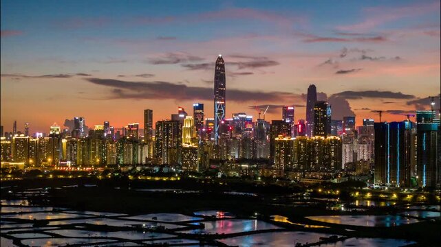 Shenzhen City and Ma Tso Lung Fish Ponds