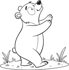 vector illustration of a cartoon frog