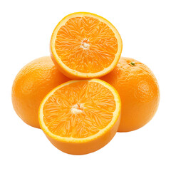 Fresh Oranges with Halves Displaying Juicy Interior