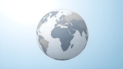 Fototapeta premium Earth View with Light Blue Background
