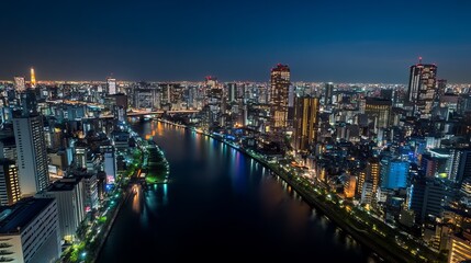 night city skyline view