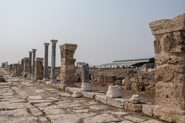 Exploring the Historical Ruins of Laodikeia Showcasing Ancient Columns and Stone Pathways