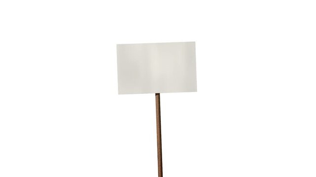 Protest, Streik - ein leeres Schild wird geschwenkt