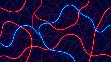 tangled jagged lines cyan violet orange