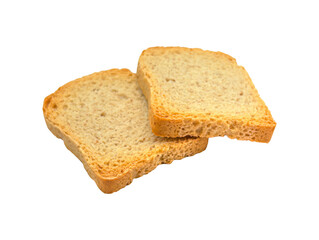 Bread slices isolated on transparent or white background, png