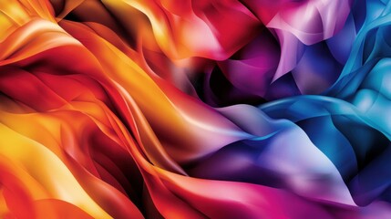Obraz premium Vibrant abstract fabric folds, dynamic colors, flowing textures