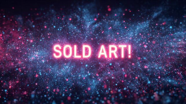 Cosmic Glow Sold Art Announcement for Digital Platforms and Visual Marketing