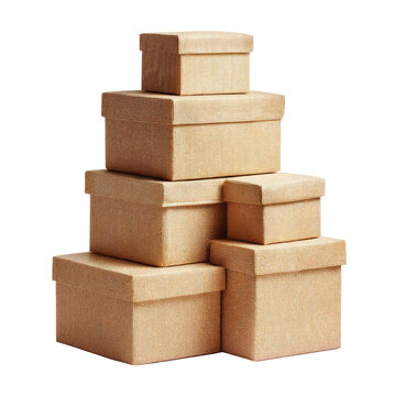 Stacked Decorative Storage Boxes in Natural Color for Organizing Home Spaces and Craft Projects