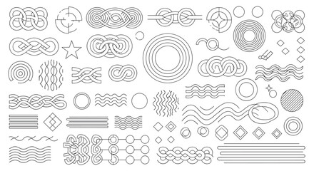 Geometric abstract digital design elements and futuristic ornaments for graphic projects