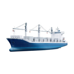 Fototapeta premium Cargo Ship with Cranes in Ocean, Container Transport, Marine Industry, Freight Shipping, Commercial Vessel, Industrial Shipping