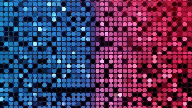 Colorful Abstract Pattern with Blue and Red Circular Dots and Vibrant Sequin Background