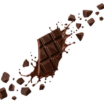 A chocolate snape flying transparent background