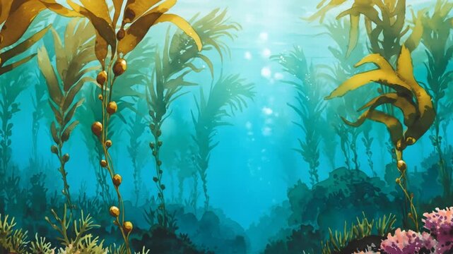 Kelp forest underwater scene