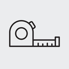 Set of an Stationary Tape Measure icon with outline style