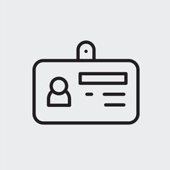 Set of an Stationary Id card icon with outline style