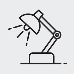 Set of an Stationary Standing Lamp icon with outline style