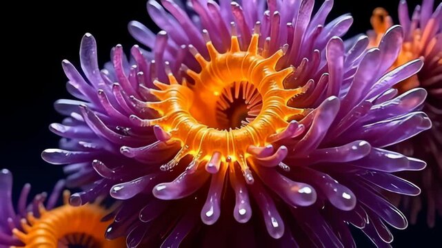 joy inwards angstrom coil particle inflate same blossoming clear flower, rising inwards angstrom salient showing of gold yellow and ample purples, twisting and twiddle dramatically