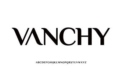 Elegant luxury minimalist alphabet display font vector illustration
