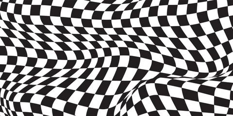 Obraz premium Seamless Black and White Checkerboard Pattern – Classic Retro Square Grid Background