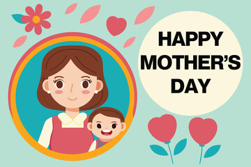 Mother and child celebration happy family