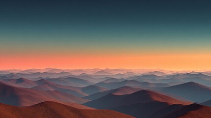 Naklejka premium Autumnal Mountain Panorama at Sunset