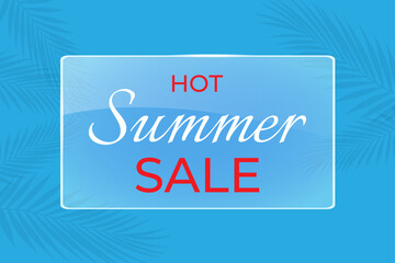 The banner of the summer seasonal sale. Hot summer sale. Vector illustration
