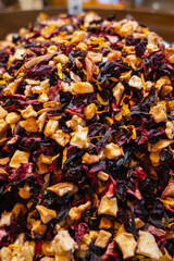 A Vibrant Mixture of Dried Fruits and Flowers