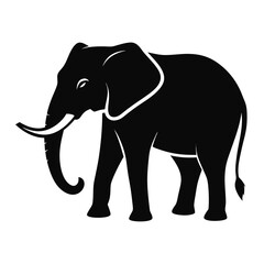 Minimal Elephant Black Vector