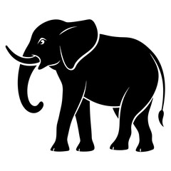 Fototapeta premium Minimal Elephant Black Vector