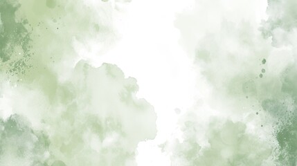 Fototapeta premium White background, flat vector illustration with light green watercolor cloud pattern, high resolution, high detail and quality, contrast, sharpness, simple and pure.