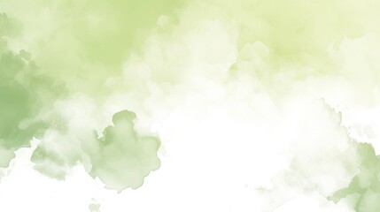 Obraz premium White background, flat vector illustration with light green watercolor cloud pattern, high resolution, high detail and quality, contrast, sharpness, simple and pure.
