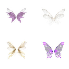 Ready to use butterfly wing set