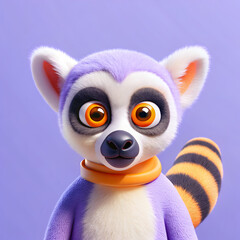 Obraz premium Ring tailed lemur sitting on branch in Madagascar