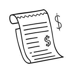 Receipt with Dollar Symbol