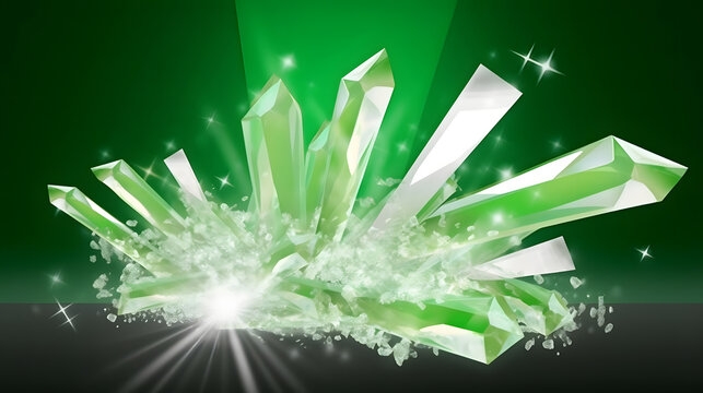 Emerald Green Crystal Burst