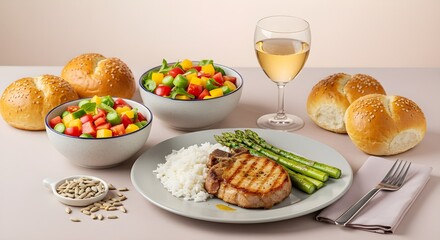 Vista superior Arreglo de diferentes comidas