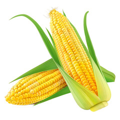 Fresh Corn on the Cob with Vibrant Green Husks